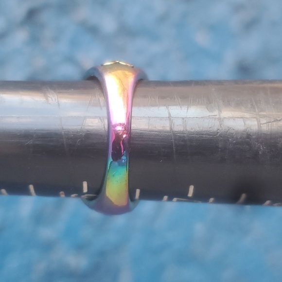 New Rose Quartz Rainbow Hematite Ring. - Picture 7 of 7